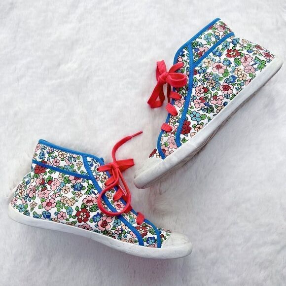 Johnnie B. Mini Boden Floral Canvas High Top Sneakers Colorful Spring size 40 - Picture 1 of 12